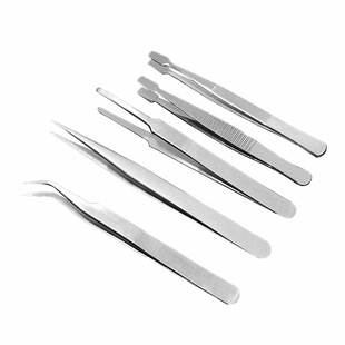 不锈钢镊子蝴蝶昆虫展翅材料扁头圆头尖头弯头标本制作工具镊子