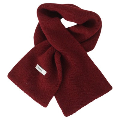 100%羊毛男女款纯色穿口小围巾