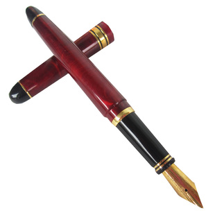 老钢笔永生2008铱金笔练字明尖东方永川塑料杆赛璐璐85年库存包邮