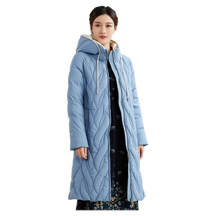 依伽依佳2023冬季新款气质保暖舒适中长款羽绒服外套女ESDY046