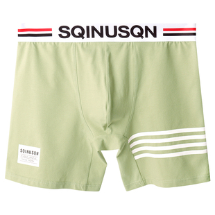 男士内裤男平角裤纯棉加长款跑步运动四角短裤头防磨腿防磨裆内裤