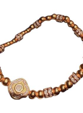 古法花丝 点钻栀子花宝石手镯 繁花似锦 四美花瓣钻筒手串 套装