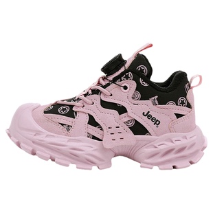 Jeep童鞋儿童棉鞋女童加绒皮面老爹鞋2026冬季新款男童防水运动鞋