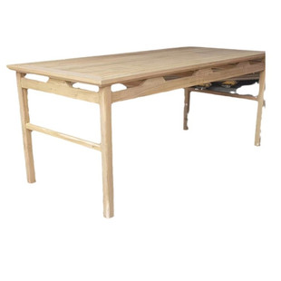 北榆木餐桌新中式白茬画案书桌书法桌白胚全实木饭桌酒店家用简约