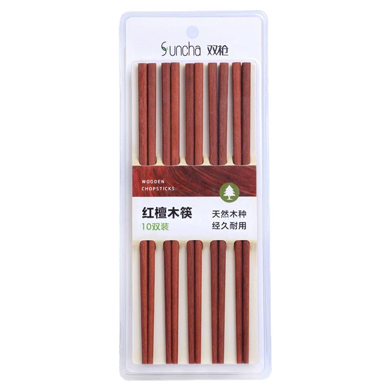 双枪天然无漆无蜡高档红檀木防滑