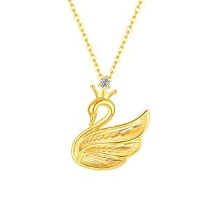 周大生天鹅之恋黄金钻石项链足金吊坠任嘉伦代言送女友节日礼物