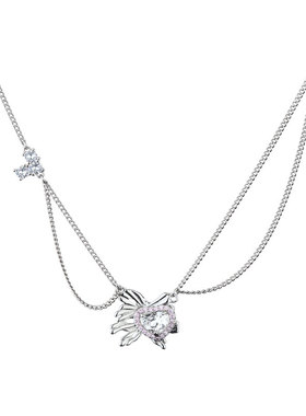 BZV庄周梦蝶千禧少女双层项链