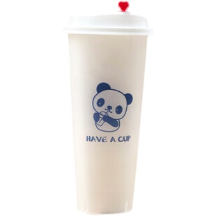 90口径加厚一次性奶茶杯商用带盖 果汁饮料磨砂注塑杯子500/700ml