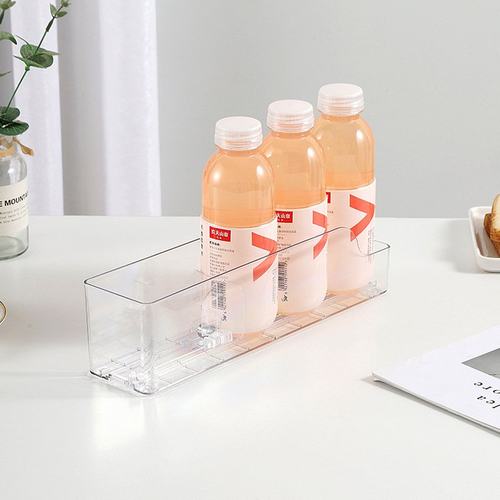 亚克力饮料带推进功能透明厨房收纳盒冰箱储推进器深整理柜盒物