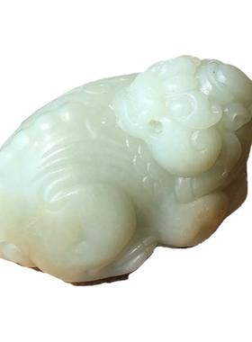 130克新疆和田籽料手把件玉吞金兽貔貅配多宝串手绳天然玉石超值