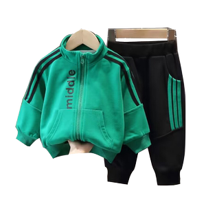 男童套装春秋新款男孩运动印花儿童韩版洋气卫衣洋气两件套潮