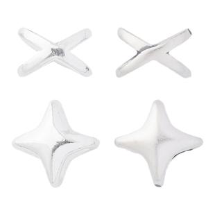 S925纯银X字母手串手链隔珠配件材料 手工编绳diy手链隔珠配饰