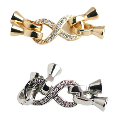 镶嵌锆石8字四扣头diy饰品