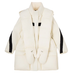 【滑雪系列】HPLY荷比俪2025冬新款可拆卸连帽加厚款白鹅绒羽绒服