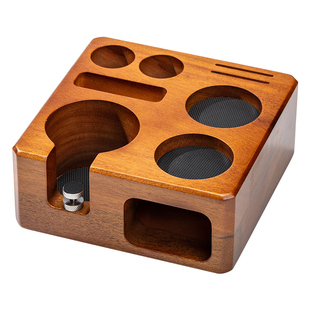 布粉器咖啡压粉器套装胡桃木咖啡器具收纳底座压粉锤咖啡工具全套