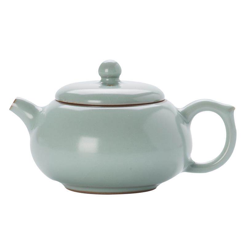 青色泡茶壶问鼎汝瓷单壶茶具