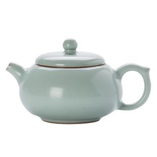 问鼎汝窑天青色弦月泡茶壶复古手工汝瓷原矿釉景德镇青瓷单壶茶具