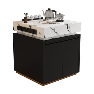 多功能岩板岛台柜单独可移动餐边柜带水槽茶台烧水高级定制导台头