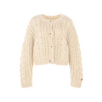 wanatry羊毛慵懒粗棒针毛衣开衫