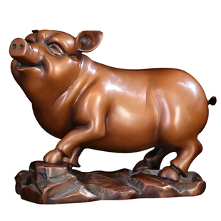 徽匠铜韵紫铜生肖鼠牛虎兔龙蛇马羊猴鸡狗猪招财风水十二生肖摆件