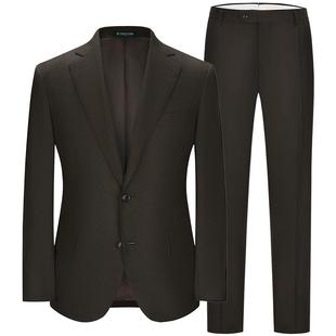 【意大利进口VBC】羊毛商务西服套装男修身真丝肌理席纹正装西装