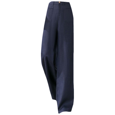 夏季薄款天丝亚麻后松紧直筒裤潮