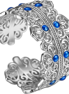 吴越老银铺足银990兰丝绕戒指女