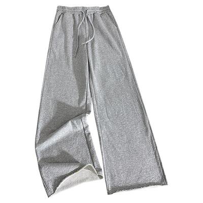 慵懒风毛圈棉直筒裤女春季