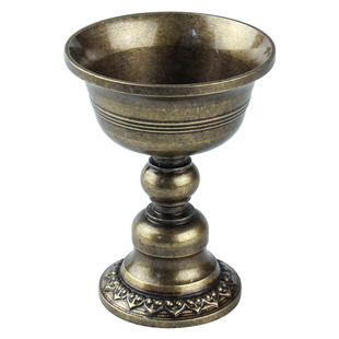 酥油灯座铜制家用燃点长明灯蜡烛台仿古液体酥油高脚工艺高脚灯