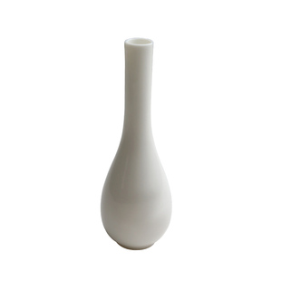 玉白瓷手工净瓶茶室花器装饰摆件家居长颈小花瓶禅意观音瓶花插瓶