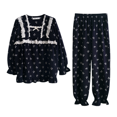 贝妍女款春秋甜美公主风长袖睡衣