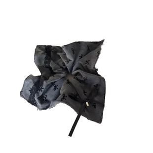 灰色格雷系蝴蝶结方形大肠发圈女头绳高级感丸子头发绳扎马尾发饰