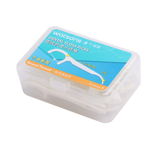 屈臣氏牙线棒家庭装便携式一次性牙签线盒随身剔牙棒12盒600支