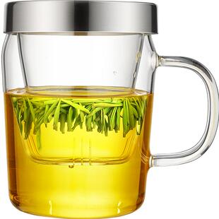 明尊S-010B玻璃水杯茶水分离杯泡茶杯玻璃杯女过滤泡茶杯家用简约