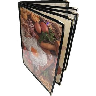 透明菜谱本中西餐厅A4PVC菜单夹菜普本点餐本点菜夹饭店菜谱DIY点菜本菜单价各表文件夹a4活页插页菜谱菜单本