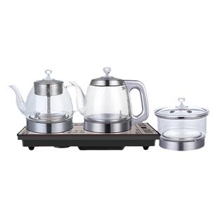 全自动底部上水电热烧水壶家用一体茶台嵌入式智能加热玻璃煮茶器