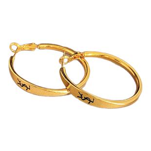 4cm方圆脸天菜大气风耳圈字母圈圈耳环25新款耳饰圆环高级配饰