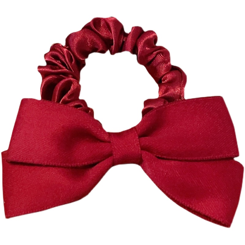 儿童蝴蝶结发圈抓头发不伤发橡皮筋马尾丸子头发饰中国红头饰