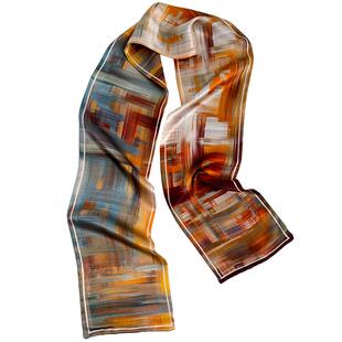 丝巾小长条女士2026新款春季真丝围巾轻奢高级感杭州高端搭配衬衫