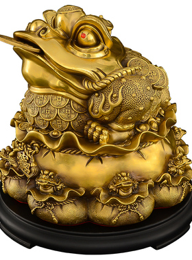 黄铜如意金蟾摆件店铺开业礼品