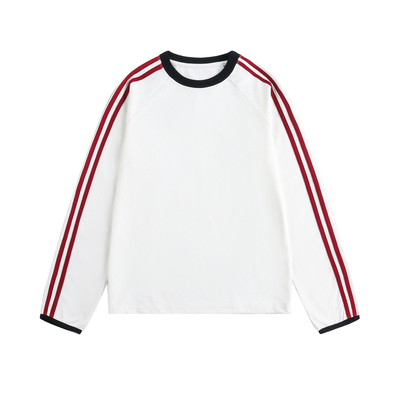 TODAYLOVE美式条纹圆领长袖T恤女