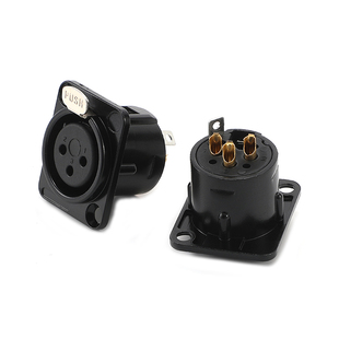 纯铜三芯卡农头公母座插座纽崔克音响麦克风调音台接头专业卡侬座