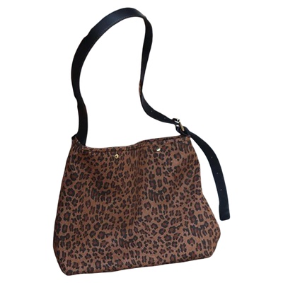 西田设复古豹纹单肩斜挎包