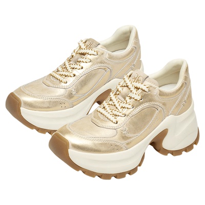 [美洋同款]接吻猫9CM布蕾长腿鞋]26春新运动厚底增高老爹鞋小白鞋