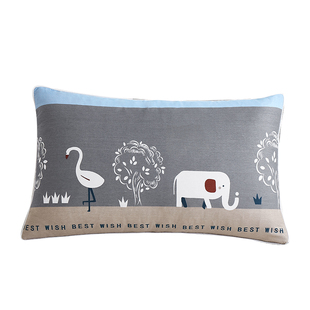 学生宿舍单人纯棉加厚枕套亲肤透气拉链式斜纹枕头套40*60CM包邮