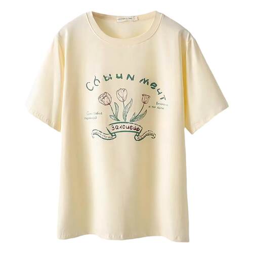 夏季大码女装正肩短袖T恤女胖mm宽松显瘦遮肚子休闲洋气印花上衣