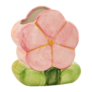 三年二班郁金香笔筒陶瓷桌面大容量可爱女生笔架化妆刷文具置物架学生创意摆件高颜值ins办公室桌面摆件K