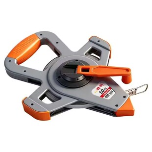 世际雄狮手提卷尺50米可水洗3倍摇速100米防锈防水耐用工程测量尺
