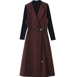 26年春季新款轻奢风针织马甲连衣裙女冬季两件套高级感通勤长袖装