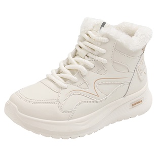 加绒高帮运动鞋女34码2025冬季新款防水防寒大棉鞋加厚保暖老爹鞋